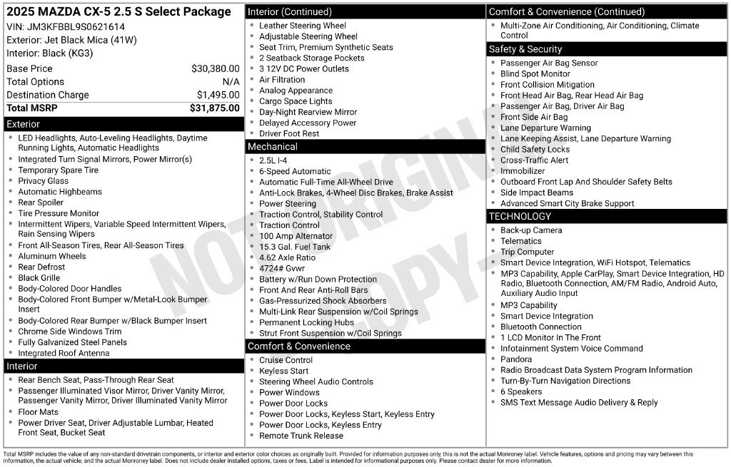 Used 2025 MAZDA CX-5 AWD 2.5 S w/ Select Package image 26