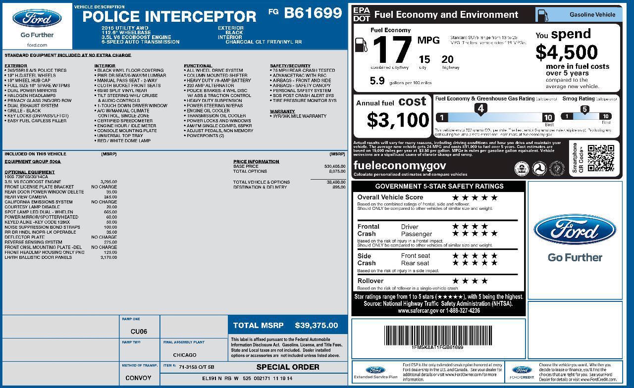 Used 2015 Ford Explorer 4WD Police Interceptor image 13