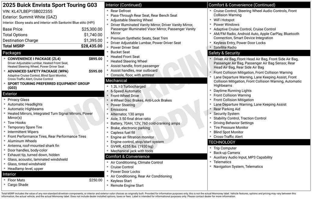 Used 2025 Buick Envista Sport Touring w/ Convenience I Package FWD image 33