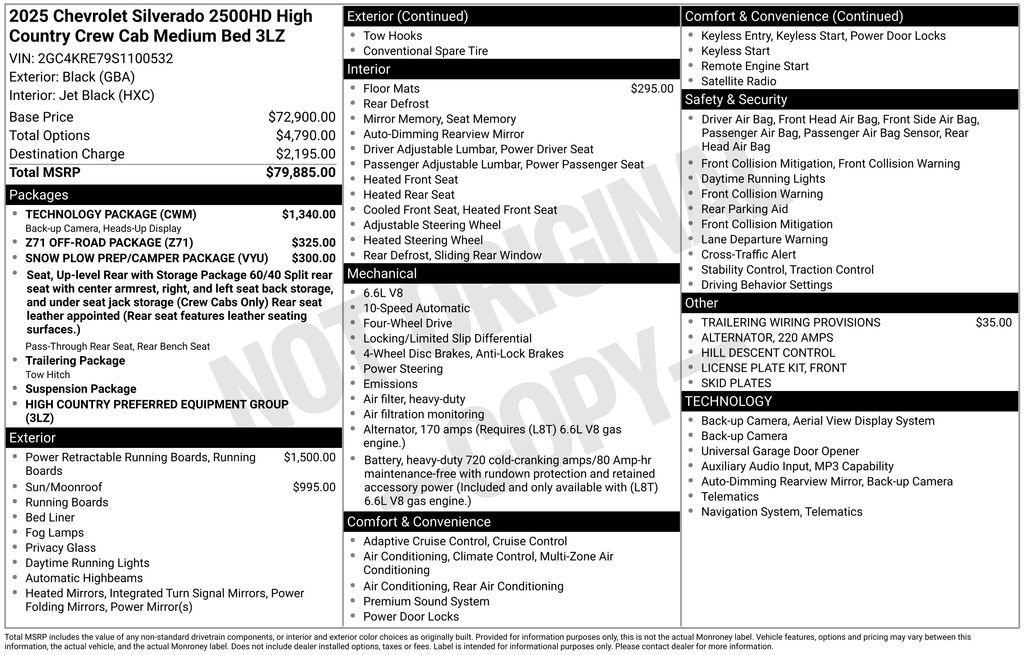 Used 2025 Chevrolet Silverado 2500 High Country w/ Technology Package AWD/4WD image 48
