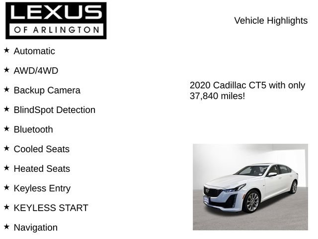 Used 2020 Cadillac CT5 Premium Luxury w/ Climate Package AWD/4WD image 7