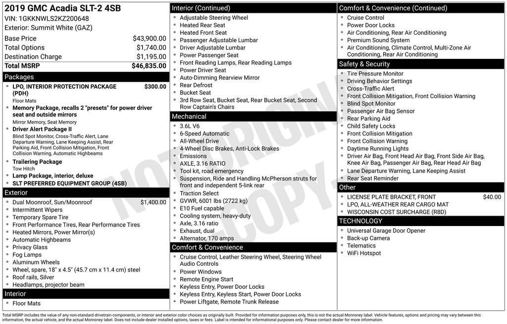 Certified 2019 GMC Acadia SLT image 4