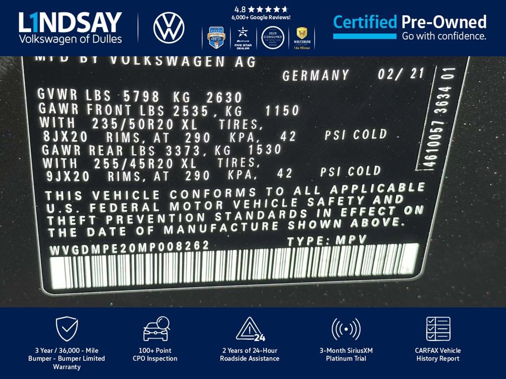 Used 2021 Volkswagen ID.4 1st Edition w/ ID.4 Protection Package image 26