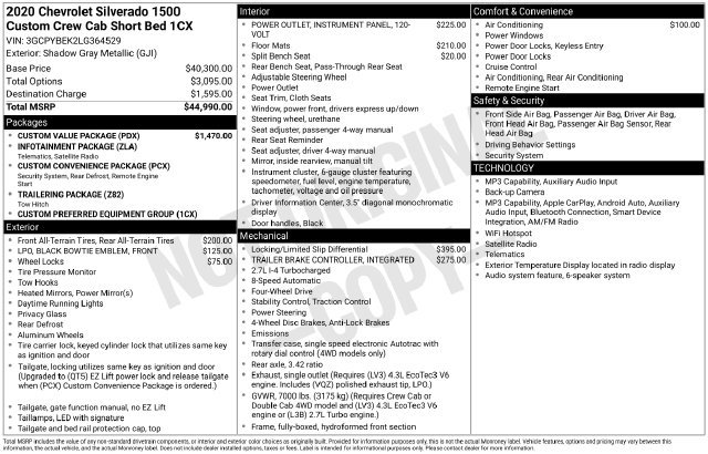 Used 2020 Chevrolet Silverado 1500 Custom w/ Custom Value Package AWD/4WD image 8