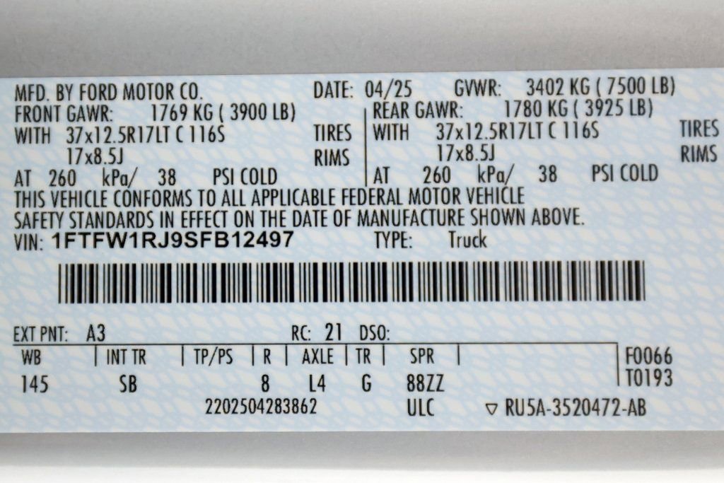 Used 2025 Ford F150 Raptor w/ Equipment Group 803A Raptor R image 60