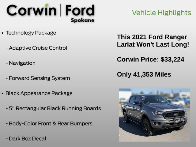 Certified 2021 Ford Ranger Lariat w/ Equipment Group 501A High AWD/4WD image 13
