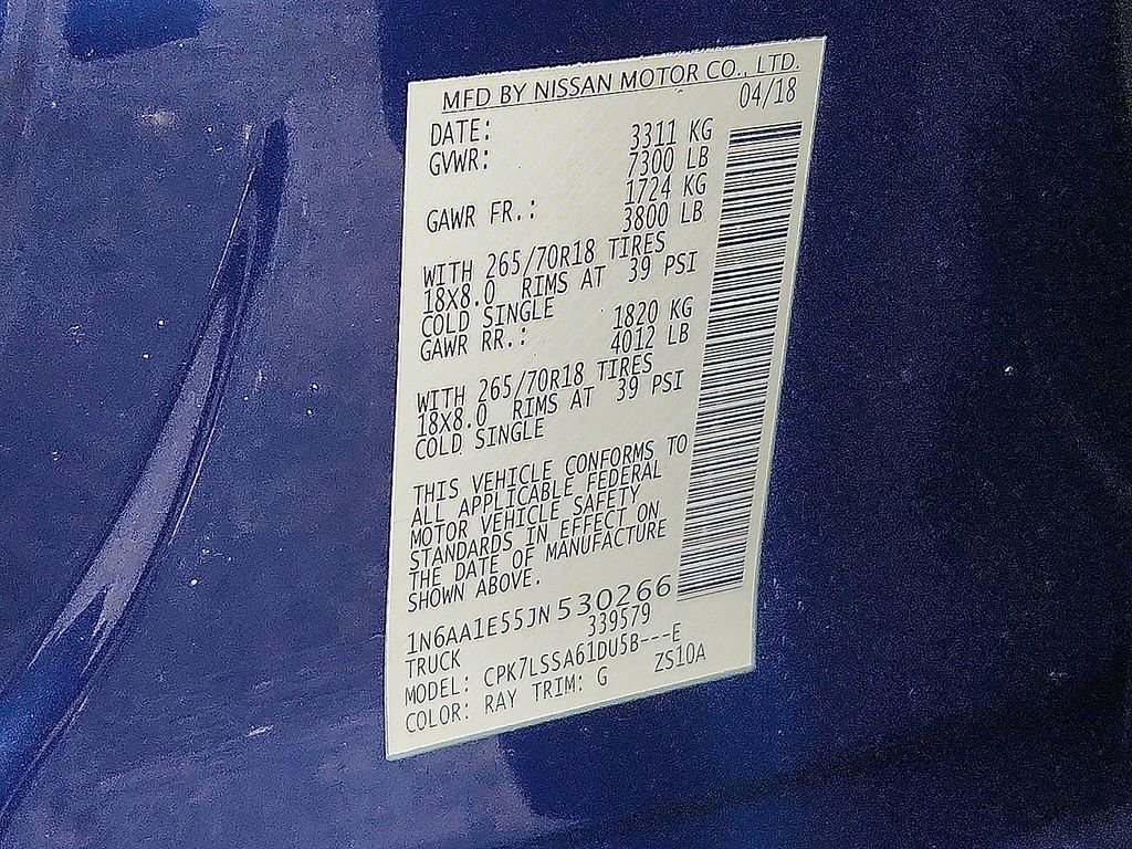 Certified 2018 Nissan Titan SV w/ SV Convenience Package image 30