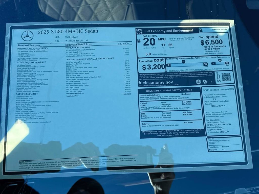 New 2025 Mercedes-Benz S 580 4MATIC Sedan image 8