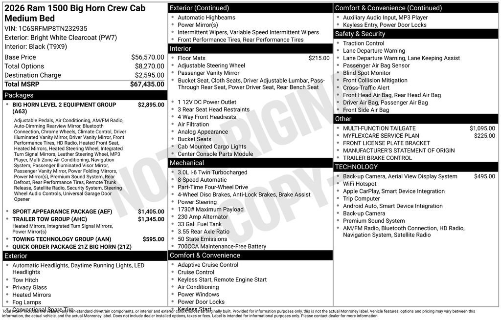 New 2026 RAM 1500 Big Horn AWD/4WD image 6