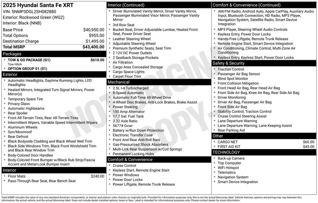 Certified 2025 Hyundai Santa Fe XRT w/ Tow & Go Package AWD/4WD image 30