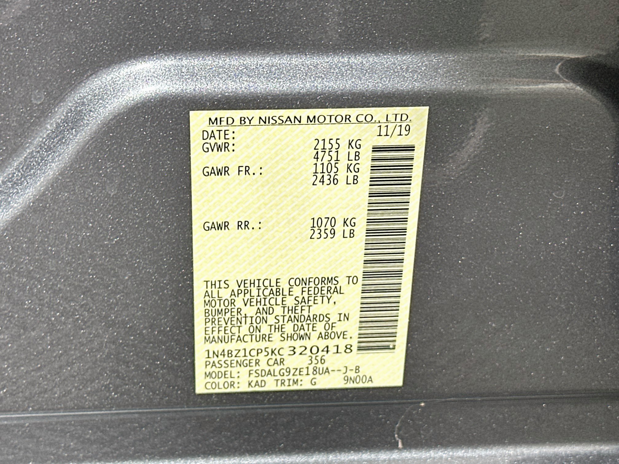 Used 2019 Nissan Leaf SL Plus w/ Protection Package FWD image 12