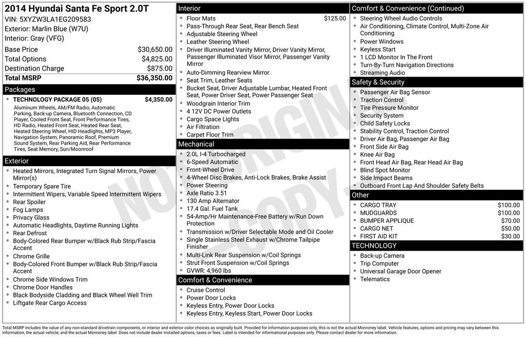 Used 2014 Hyundai Santa Fe Sport 2.0T w/ Technology Package 05 image 15