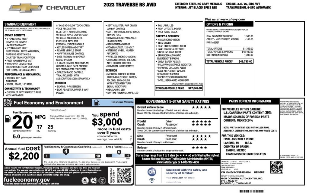 Used 2023 Chevrolet Traverse RS image 32