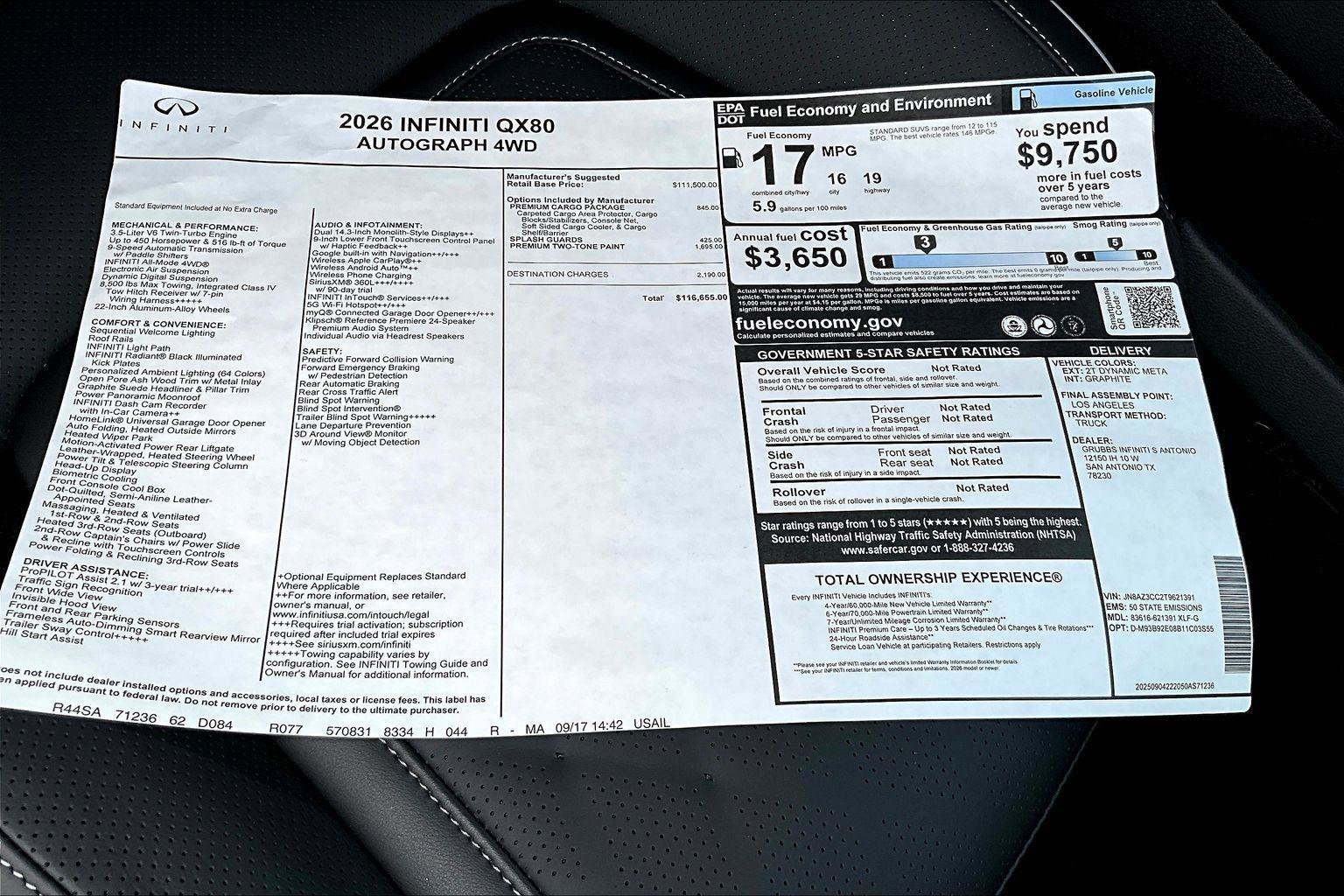 New 2026 INFINITI QX80 Autograph image 20