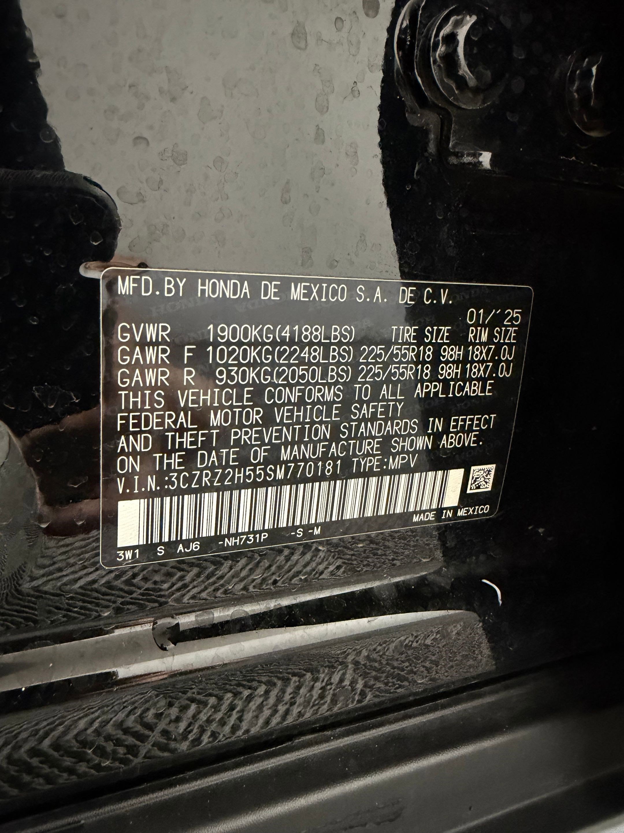 Certified 2025 Honda HR-V Sport image 18