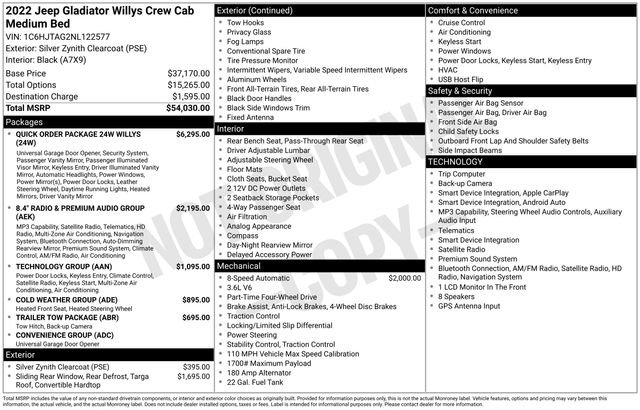 Used 2022 Jeep Gladiator Willys AWD/4WD image 7