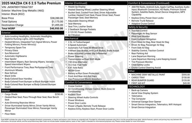 Used 2025 MAZDA CX-5 2.5 Turbo w/ Premium Package image 30