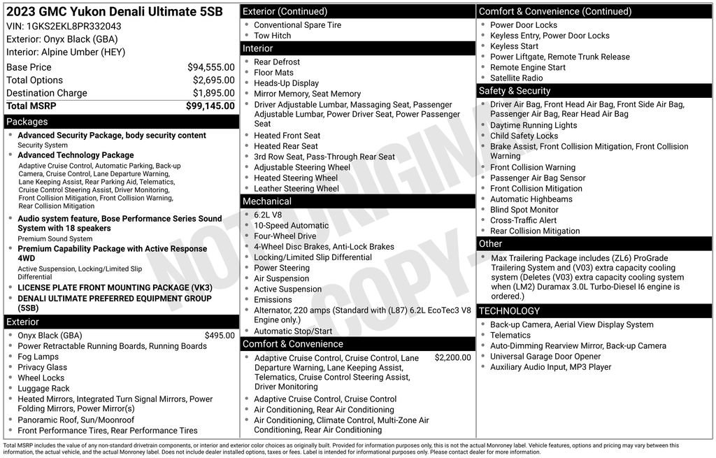 Used 2023 GMC Yukon Denali Ultimate image 10