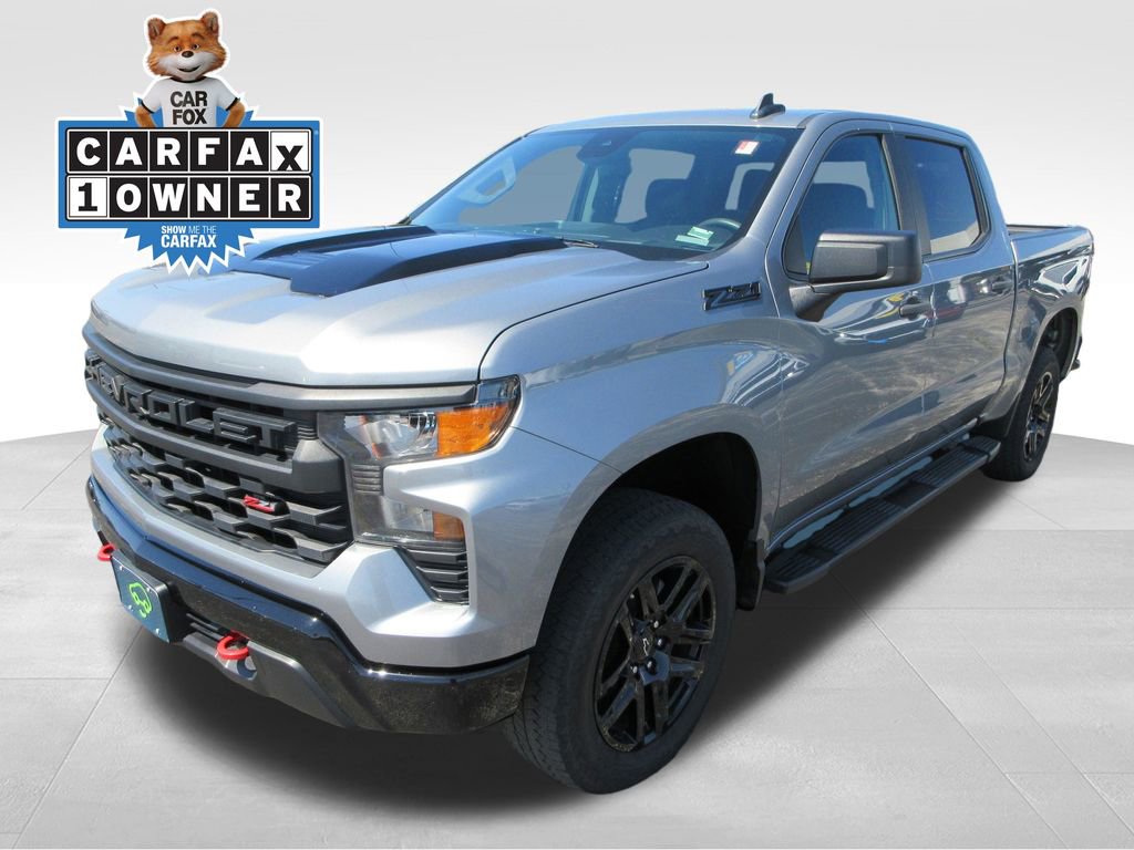 Certified 2024 Chevrolet Silverado 1500 Custom Trail Boss w/ LPO, Dark Essentials Package AWD/4WD 360° Tour