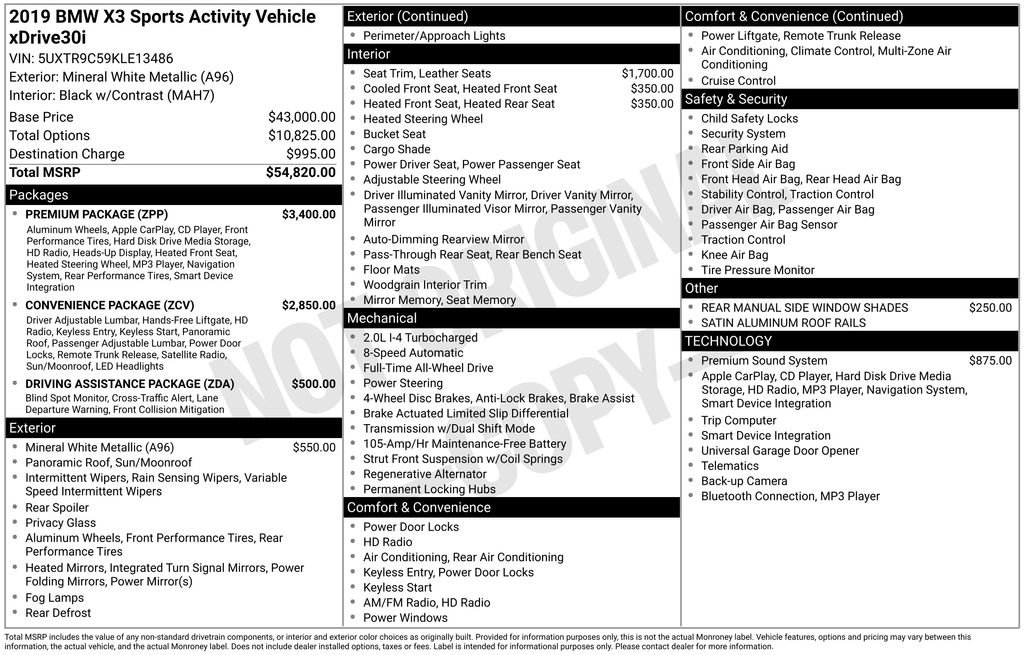 Used 2019 BMW X3 xDrive30i image 2