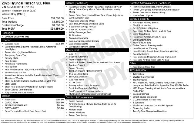 New 2026 Hyundai Tucson SEL Plus FWD image 4