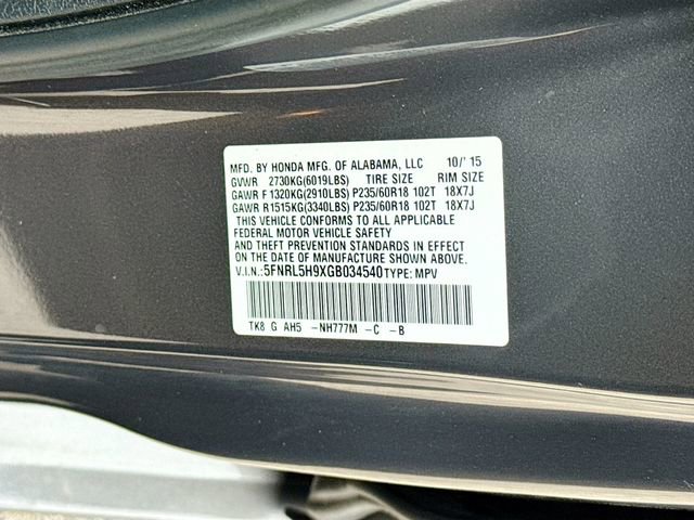 Used 2016 Honda Odyssey Touring Elite image 34