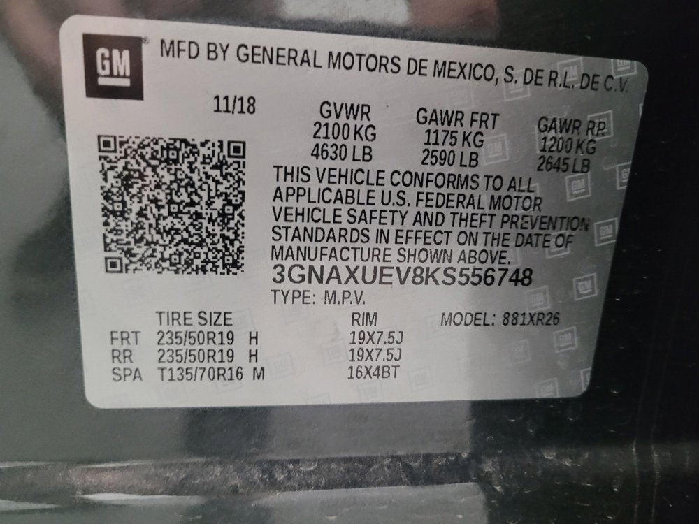 Used 2019 Chevrolet Equinox LT w/ Sun & Navigation Package AWD/4WD image 33
