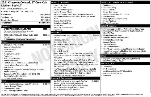 Used 2021 Chevrolet Colorado LT w/ LT Convenience Package AWD/4WD image 15