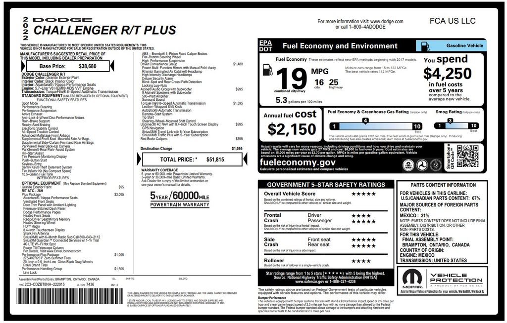 Certified 2022 Dodge Challenger R/T w/ Plus Package RWD image 4