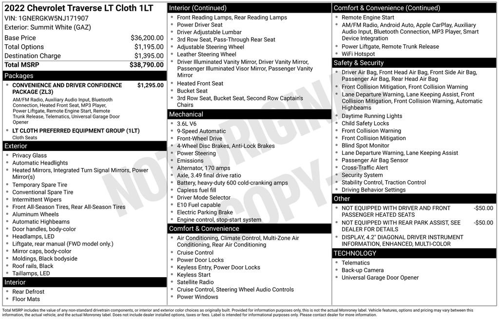 Used 2022 Chevrolet Traverse LT FWD image 6