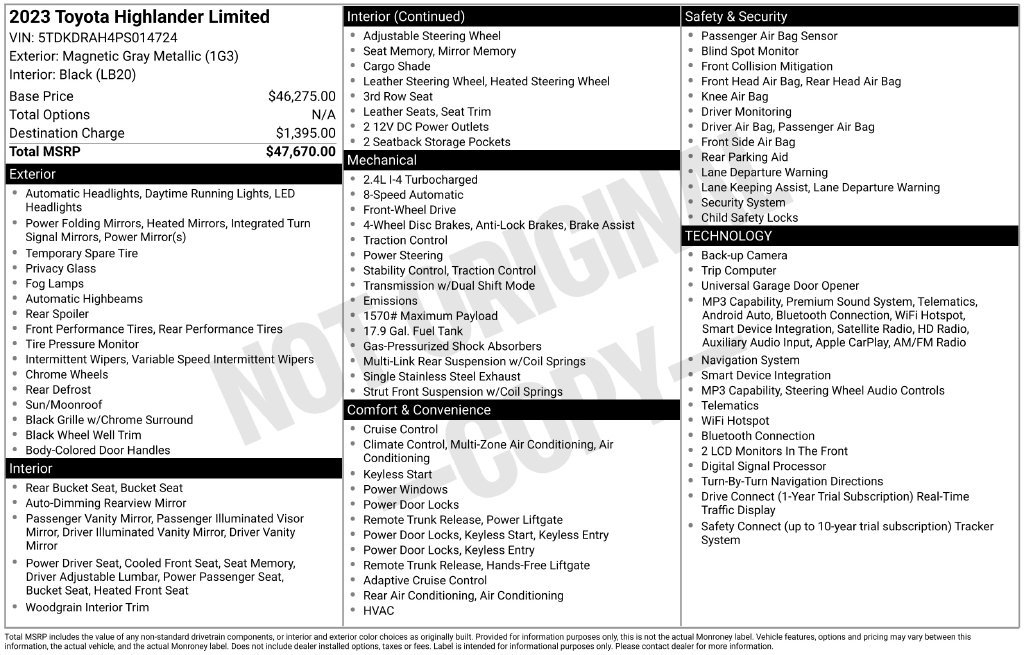 Used 2023 Toyota Highlander Limited FWD image 6