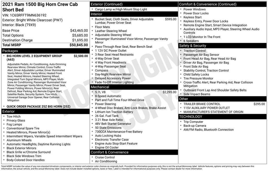 Used 2021 RAM 1500 Big Horn AWD/4WD image 52