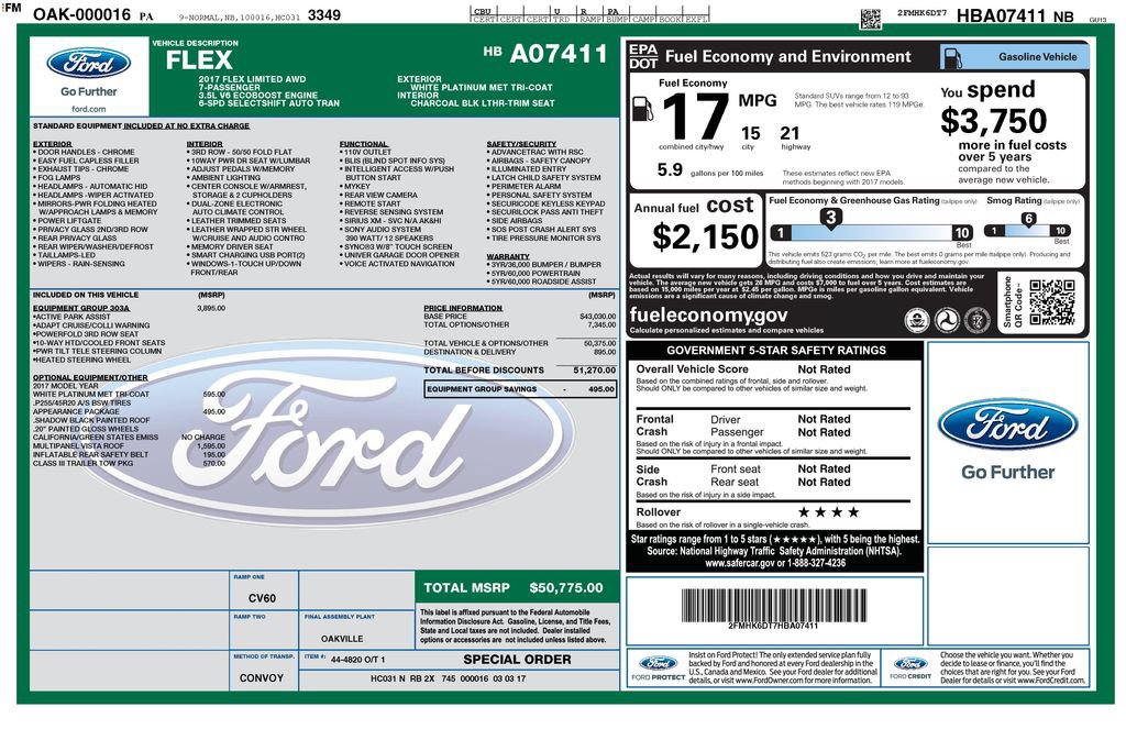 Used 2017 Ford Flex Limited w/ Equipment Group 303A AWD/4WD image 2