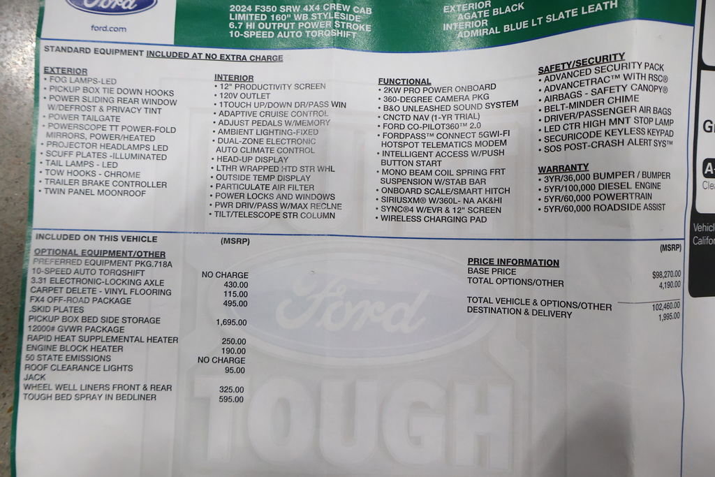 Used 2024 Ford F350 Limited w/ FX4 Off-Road Package image 80