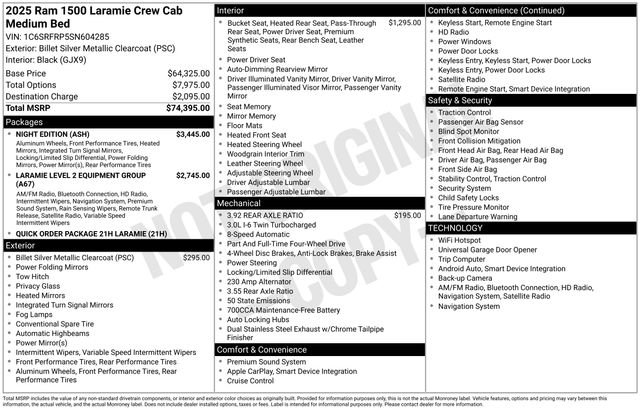 New 2025 RAM 1500 Laramie w/ Night Edition image 15