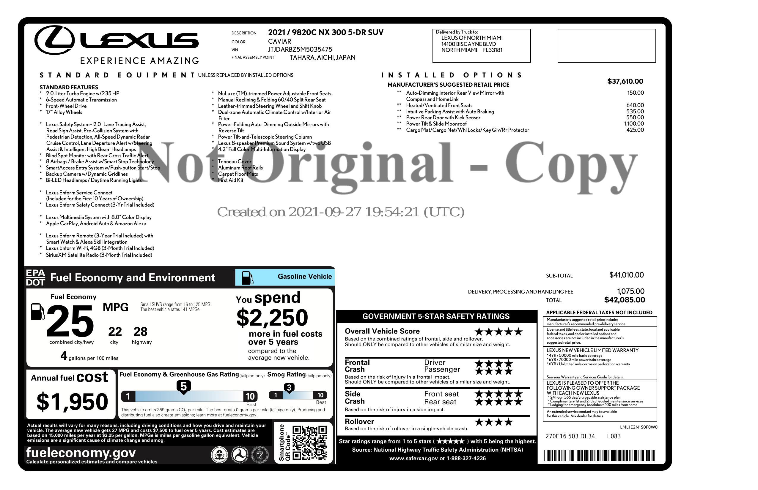 Used 2021 Lexus NX 300 FWD w/ Accessory Package 2 image 3