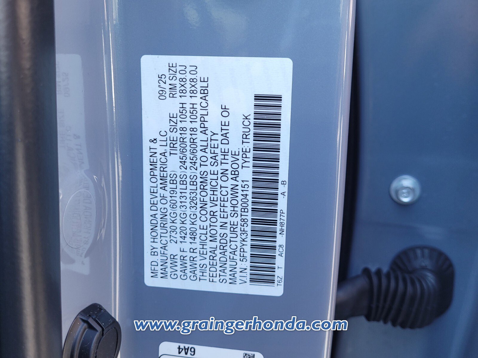 New 2026 Honda Ridgeline RTL image 13