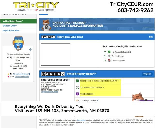 Used 2018 Ford Explorer Sport w/ Equipment Group 401A image 12