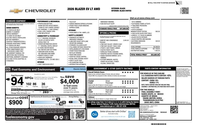 New 2026 Chevrolet Blazer EV LT AWD/4WD image 2