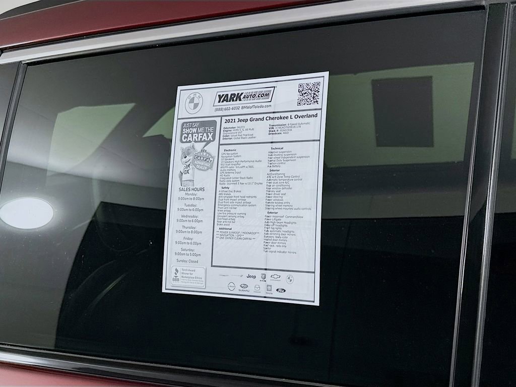 Used 2021 Jeep Grand Cherokee L Overland w/ Luxury Tech Group IV image 12