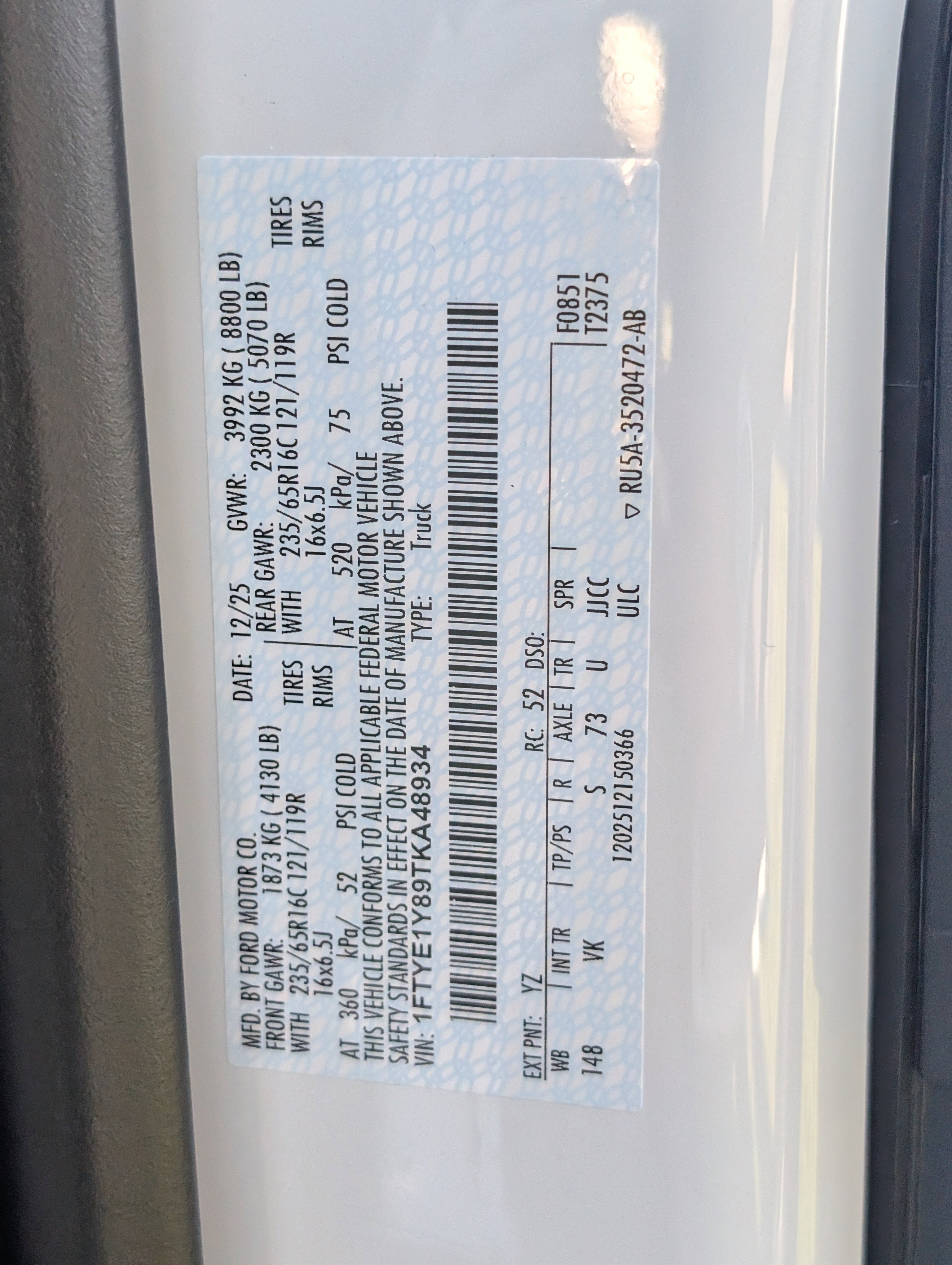 New 2026 Ford Transit 150 XL w/ Load Area Protection Package image 25