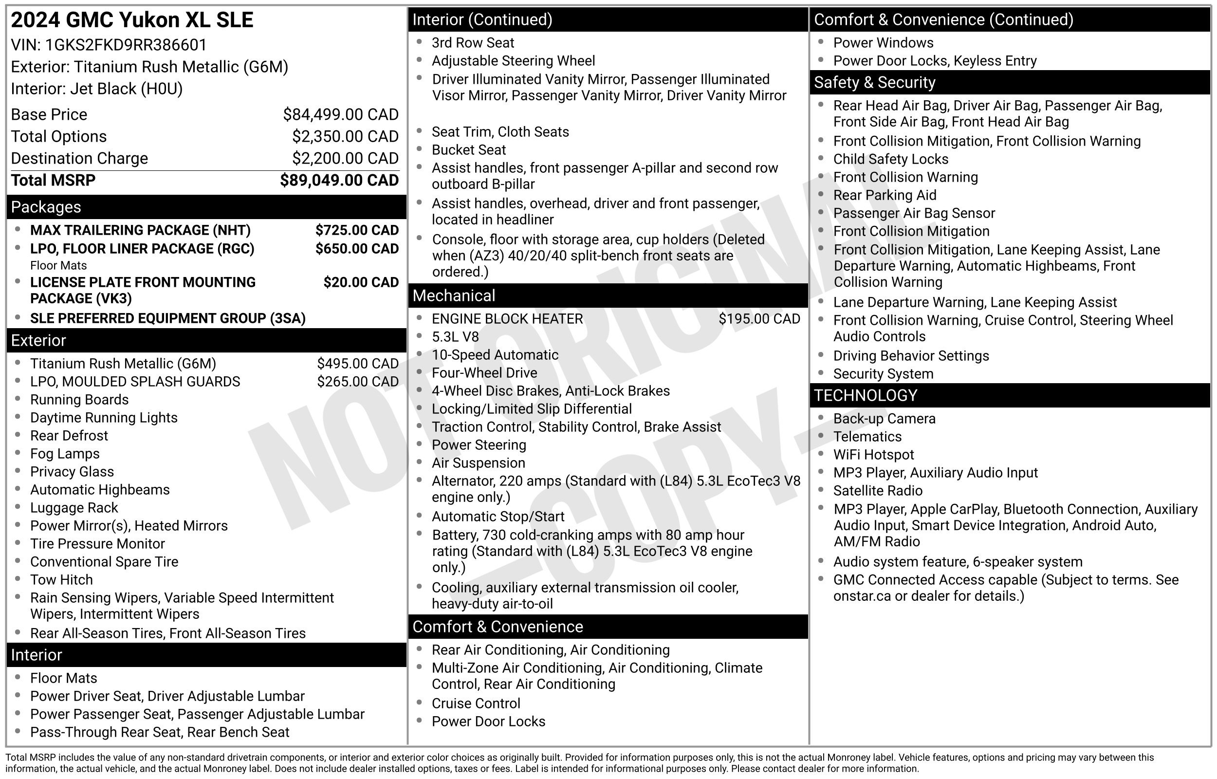 Used 2024 GMC Yukon XL SLE w/ Max Trailering Package AWD/4WD image 2
