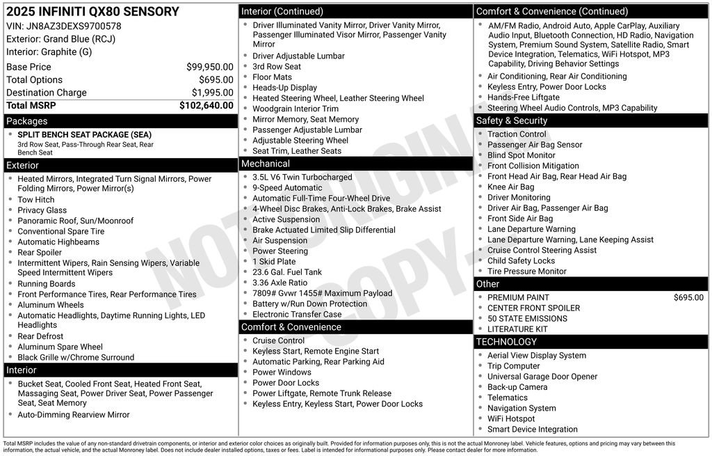 Used 2025 INFINITI QX80 Sensory image 33