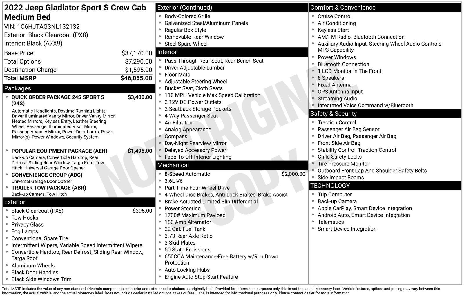 Certified 2022 Jeep Gladiator Sport AWD/4WD image 35