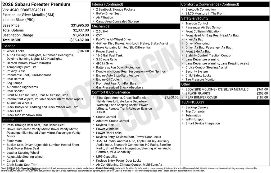Certified 2026 Subaru Forester Premium AWD/4WD image 34