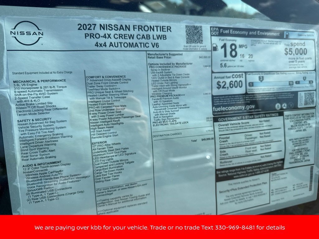 New 2027 Nissan Frontier PRO-4X w/ Pro Premium Package AWD/4WD image 47