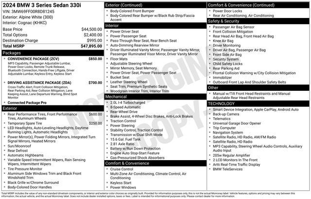 Used 2024 BMW 330i Sedan w/ Convenience Package RWD image 7