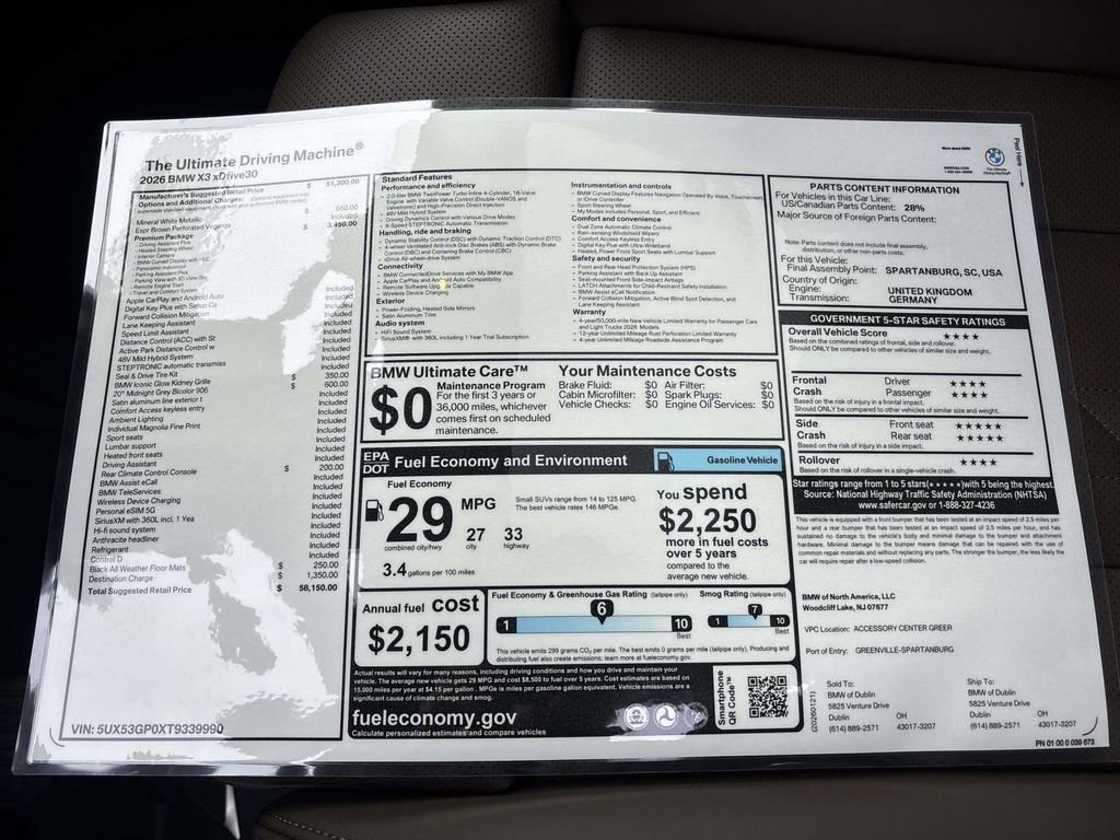 New 2026 BMW X3 xDrive30 w/ Premium Package image 33