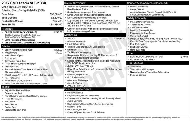 Used 2017 GMC Acadia SLE w/ Driver Alert Package I FWD image 2