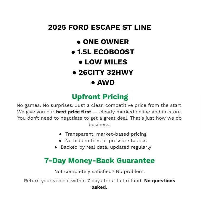 Used 2025 Ford Escape ST-Line AWD/4WD image 2